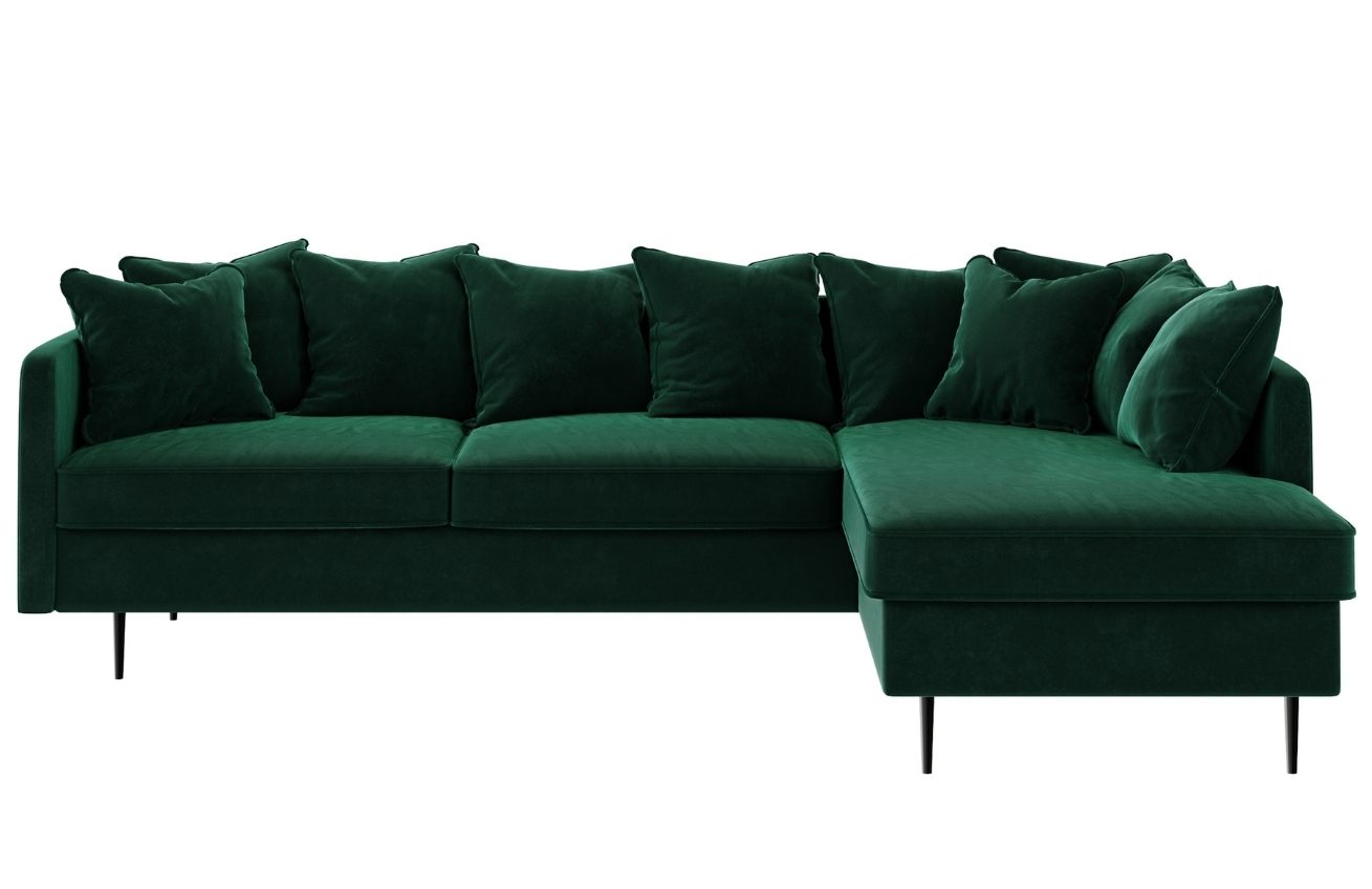 Ghado Sametová rohová pohovka Esme 255 cm