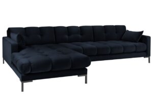 Micadoni Sametová rohová pohovka Mamaia 293 cm