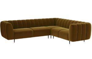 Ghado Sametová rohová pohovka Shel 280 cm