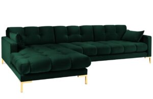 Micadoni Sametová rohová pohovka Mamaia 293 cm