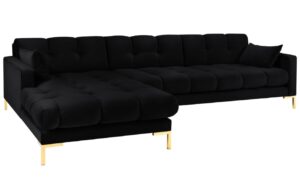 Micadoni Sametová rohová pohovka Mamaia 293 cm