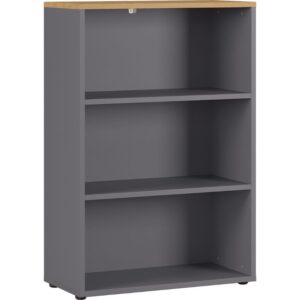 Germania Grafitově šedý regál Agenda 120 x 80 cm