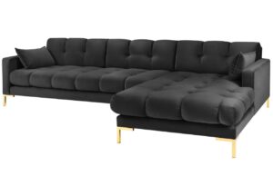 Micadoni Sametová rohová pohovka Mamaia 293 cm