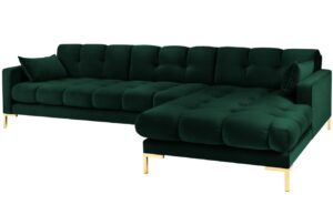 Micadoni Sametová rohová pohovka Mamaia 293 cm