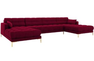 Micadoni Sametová rohová pohovka Mamaia 383 cm