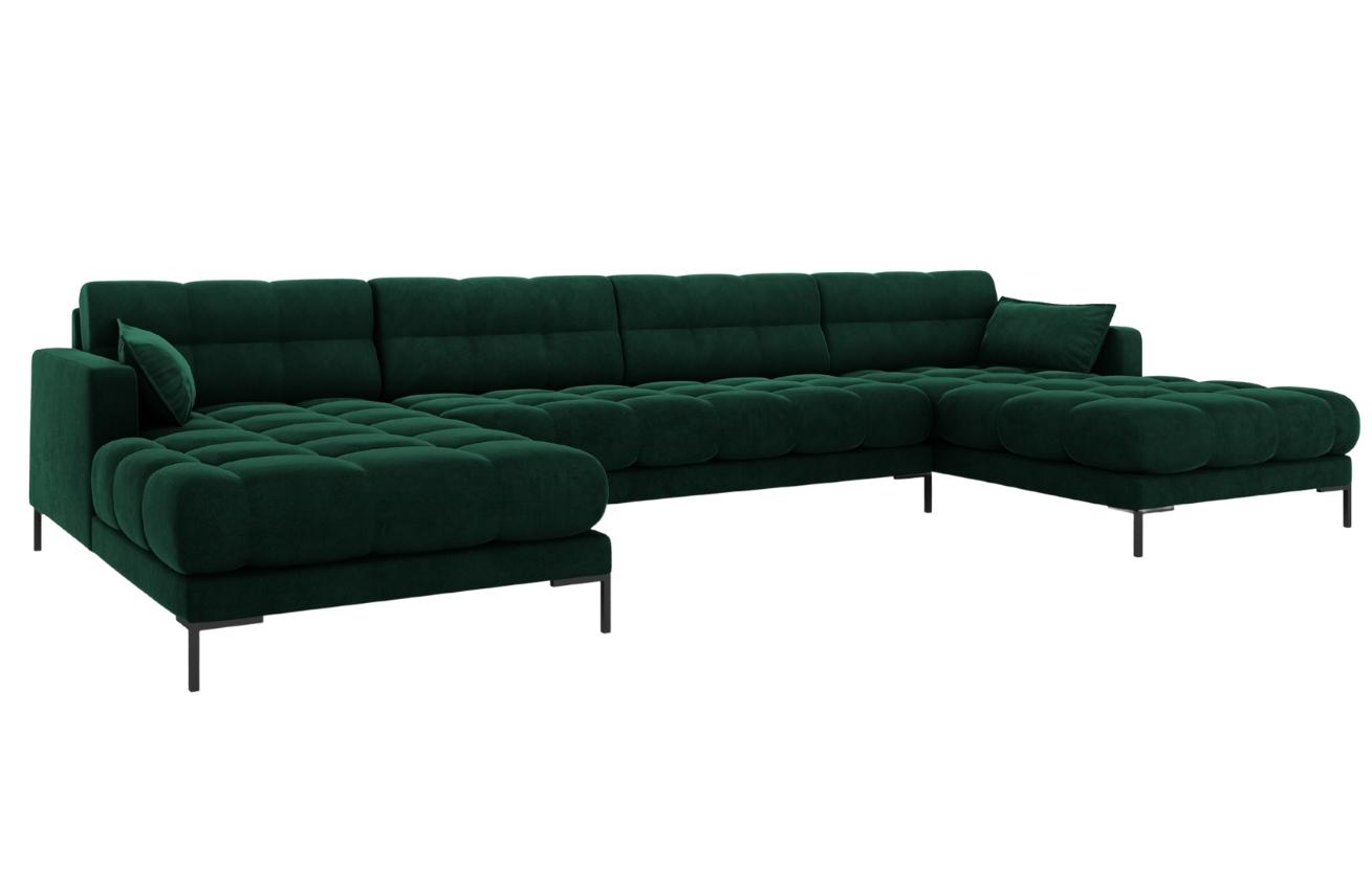 Micadoni Sametová rohová pohovka Mamaia 383 cm