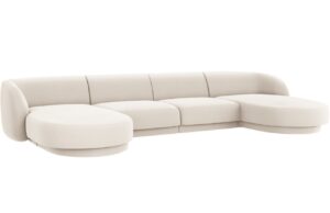 Micadoni Sametová rohová pohovka Miley 340 cm