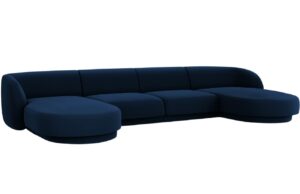 Micadoni Sametová rohová pohovka Miley 340 cm