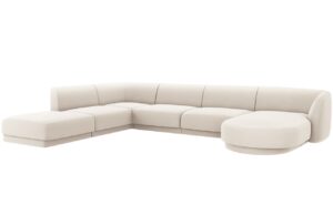 Micadoni Sametová rohová pohovka Miley 335 cm