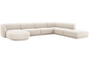 Micadoni Sametová rohová pohovka Miley 335 cm