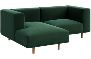 Ame Yens Sametová rohová pohovka Kukumo 204 cm