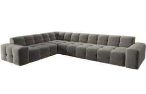 Micadoni Sametová rohová pohovka Kendal 332 cm