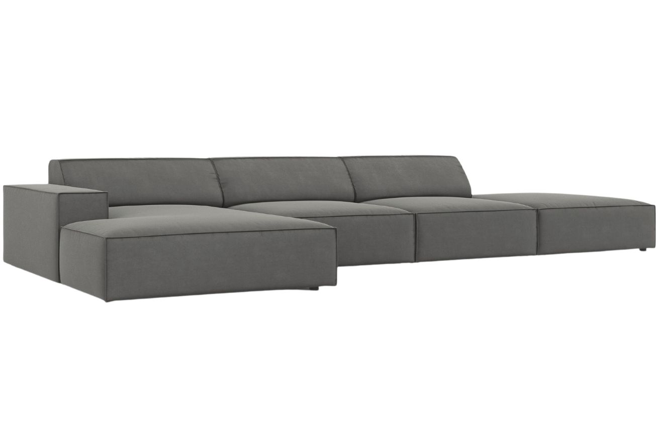 Micadoni Sametová rohová pohovka Jodie 341 cm