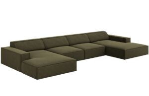 Micadoni Sametová rohová pohovka Jodie 364 cm