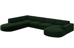 Micadoni Sametová rohová pohovka Jodie 364 cm