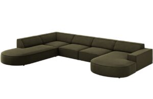 Micadoni Sametová rohová pohovka Jodie 364 cm