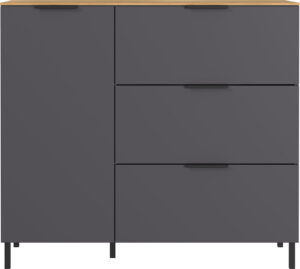 Germania Grafitově šedá komoda California 109 x 40 cm