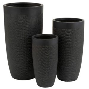 Set tří černých keramických váz J-line Geramio 72/58/46 cm