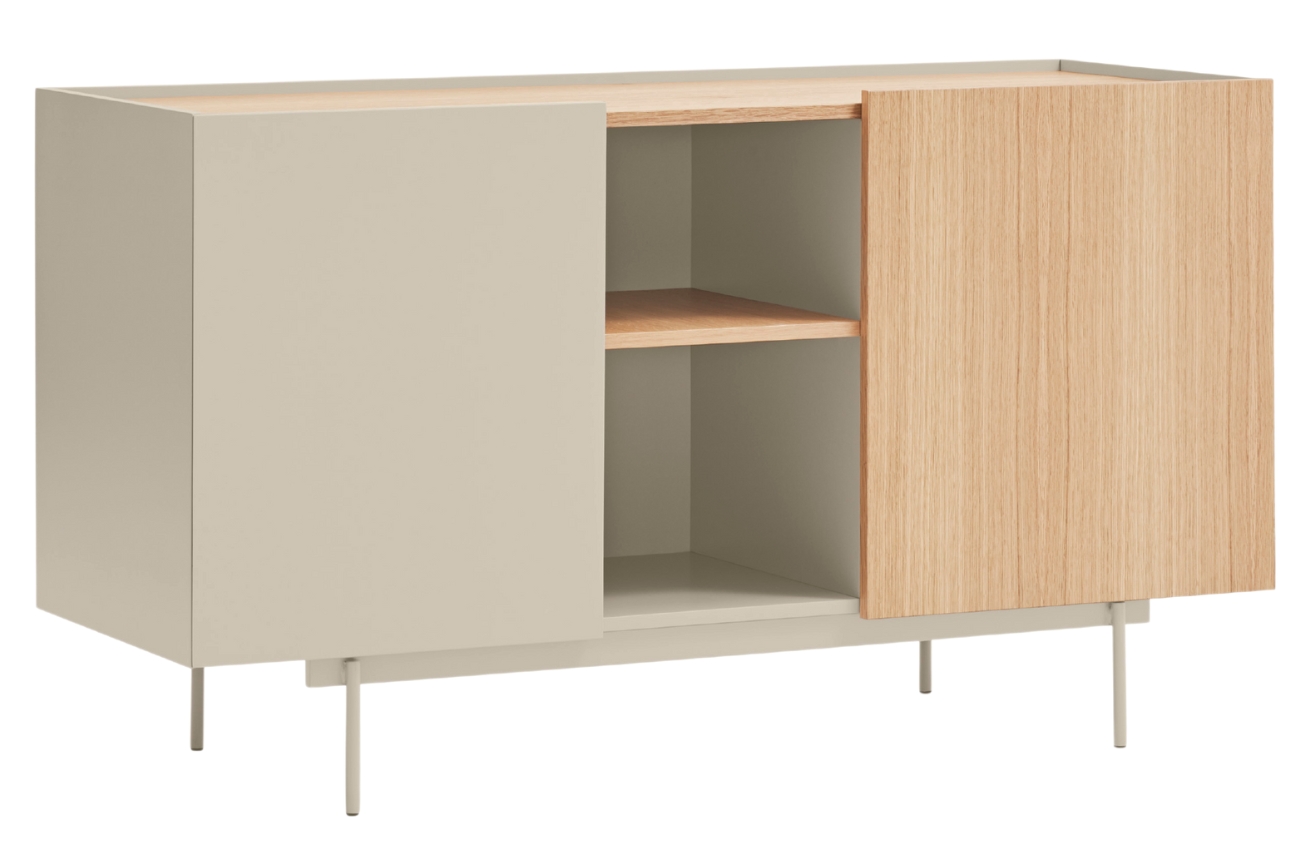 Béžová dubová komoda Teulat Otto 130 x 49 cm