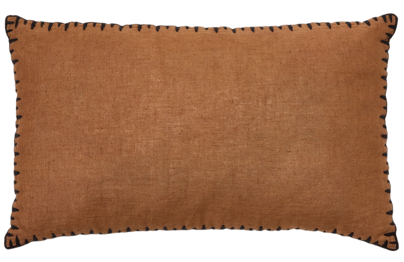 Hnědý bavlněný povlak na polštář Kave Home Satol 30 x 50 cm