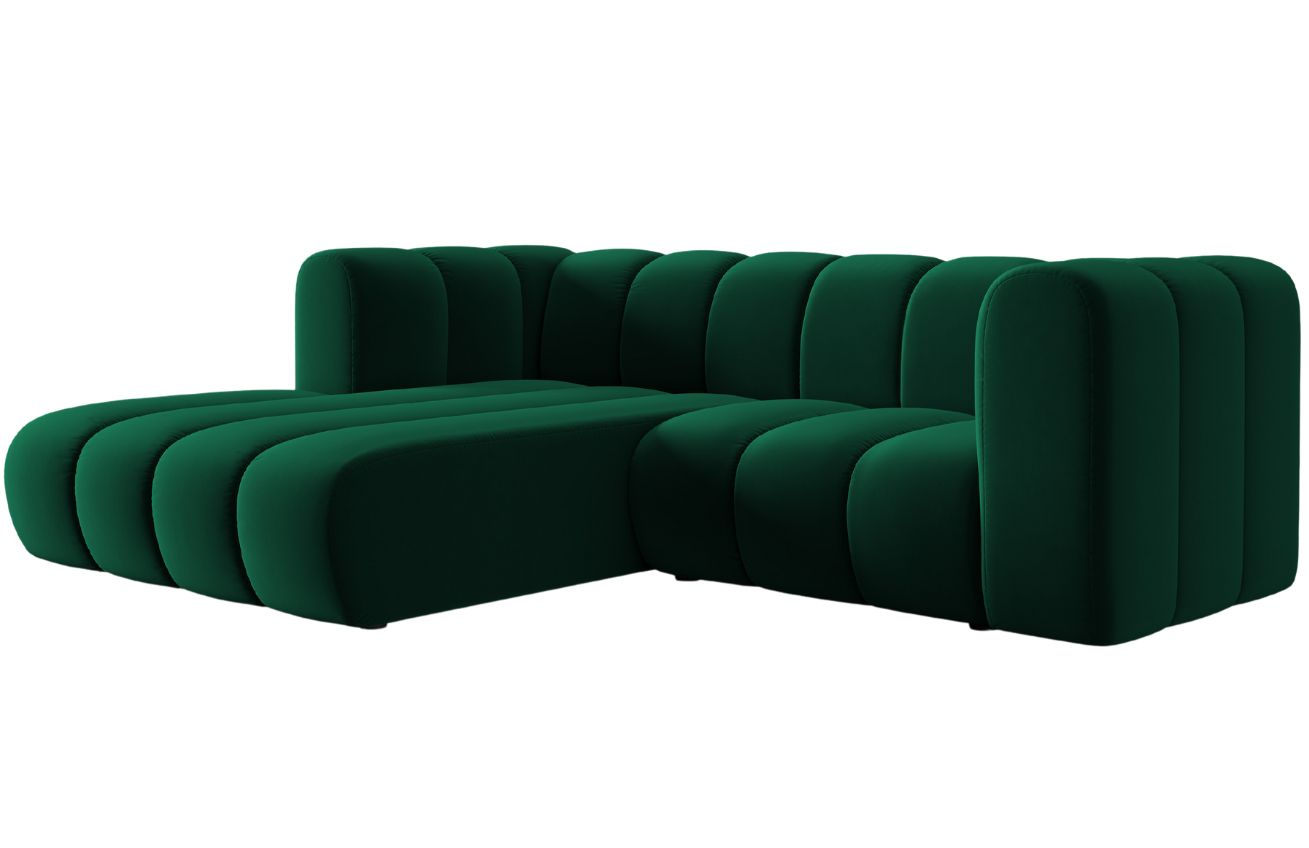 Micadoni Sametová rohová pohovka Lupine 228 cm