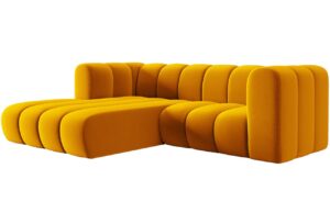 Micadoni Sametová rohová pohovka Lupine 228 cm