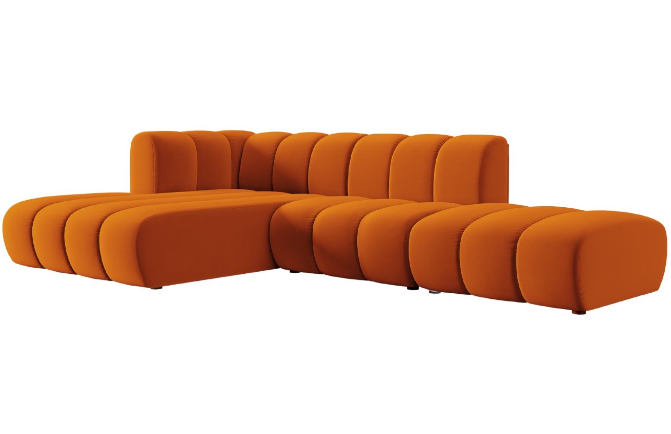 Micadoni Sametová rohová pohovka Lupine 294 cm