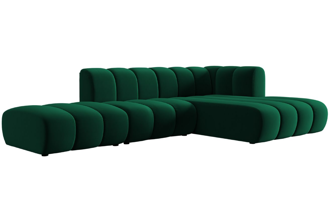 Micadoni Sametová rohová pohovka Lupine 294 cm