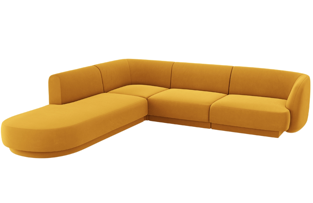 Micadoni Sametová rohová pohovka Miley 260 cm