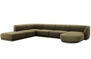 Micadoni Sametová rohová pohovka Miley 335 cm