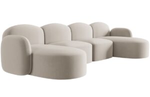 Micadoni Sametová rohová pohovka Blair 354 cm