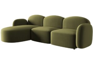 Micadoni Sametová rohová pohovka Blair 274 cm