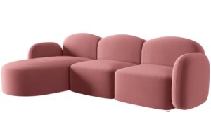 Micadoni Sametová rohová pohovka Blair 274 cm