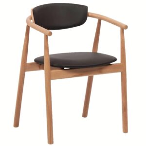 FormWood Dubová jídelní židle Grayson s černou koženkou