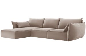 Micadoni Sametová rohová pohovka Kaelle 308 cm