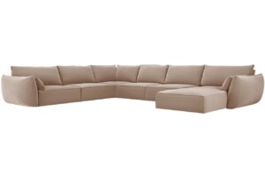 Micadoni Sametová rohová pohovka Kaelle 384 cm