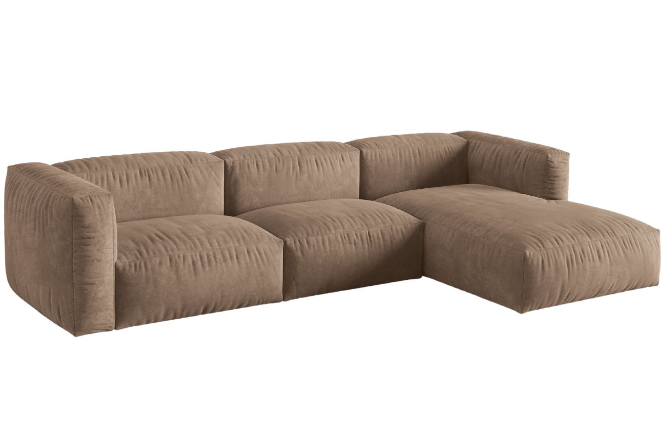 Micadoni Sametová rohová pohovka Martina 330 cm