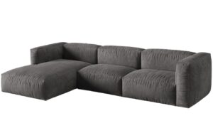 Micadoni Sametová rohová pohovka Martina 330 cm