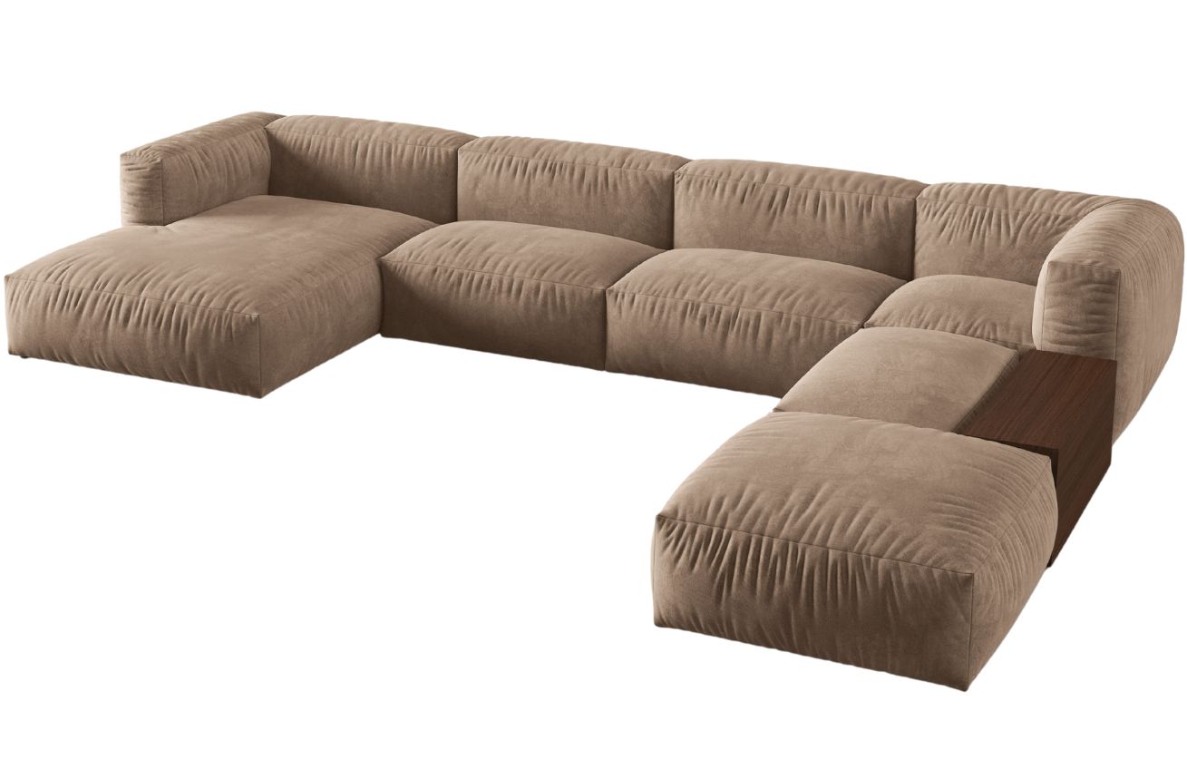 Micadoni Sametová rohová pohovka Martina 406 cm