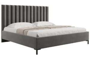 Micadoni Sametová postel Allison 140 x 200 cm s úložným prostorem