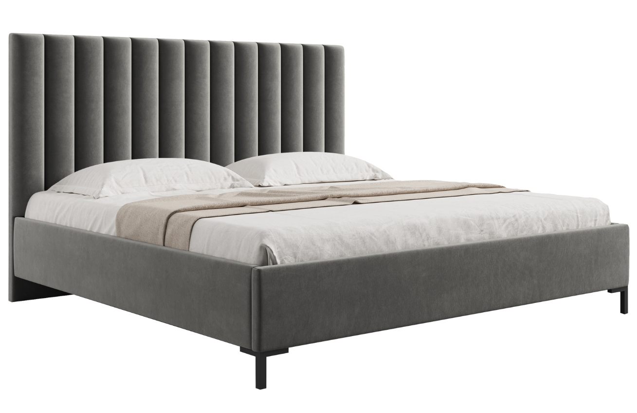 Micadoni Sametová postel Allison 140 x 200 cm s úložným prostorem