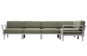 Nardi Zelená zahradní rohová pohovka Maximo s bílou podnoží 345 cm