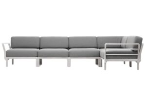 Nardi Šedá zahradní rohová pohovka Maximo s bílou podnoží 345 cm