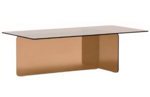 Hnědý skleněný konferenční stolek Kave Home Zaren 120 x 60 cm