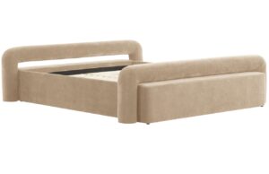 Jotex Béžová čalouněná dvoulůžková postel KOMORO 180 x 200 cm