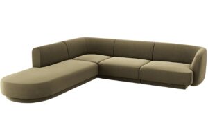 Micadoni Sametová rohová pohovka Miley 255 cm