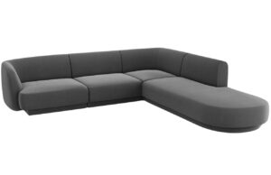 Micadoni Sametová rohová pohovka Miley 255 cm