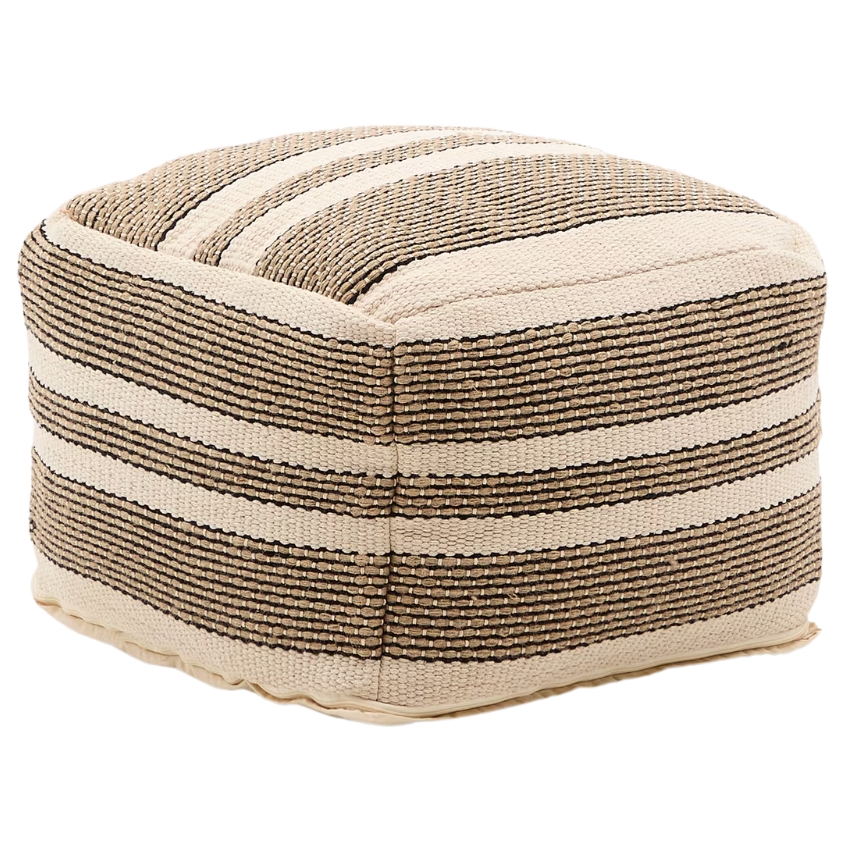 Béžový puf Kave Home Aylin 60 x 60 cm