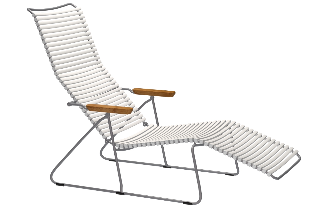 Houe Bílé plastové zahradní lehátko Click II.