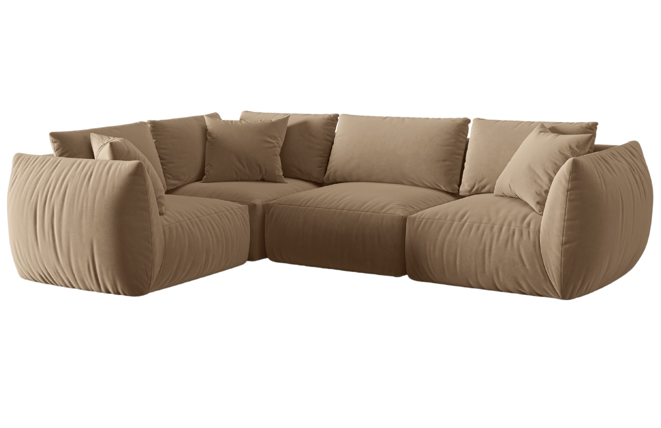 Micadoni Sametová rohová pohovka Chris 295 cm